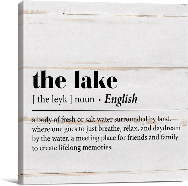 Country the Lake Definition Canvas Prints Wall Art Decor, Lake Themed Poster Painting Framed Artwork 8 x 8 Inch Summer