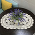 Hetao 11X19 Inch 100% Doilies-2pc Cotton Handmade Lace Crochet Oval Table mats Placemats Doily Beige