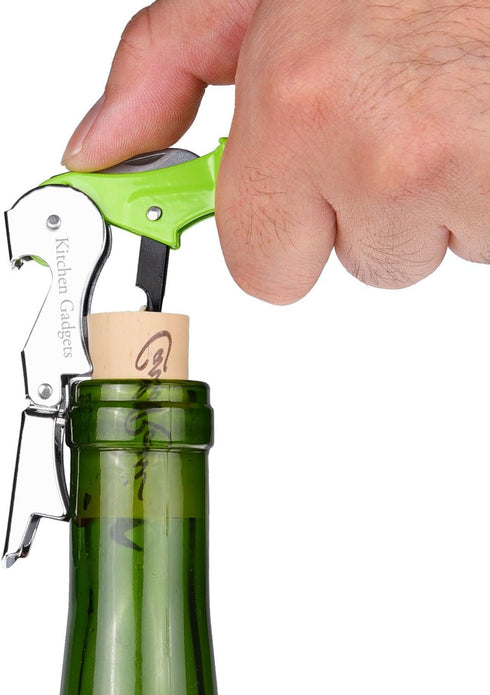 Wine Opener Waiters Corkscrew by Kitchen Gadgets - 3 Pack, 3in1 Multitool, Easy One Hand Operation