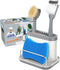 MR.SIGA Kitchen Sink Caddy, Organizer Sponge Brush Holder with Drip Tray, White & Gray