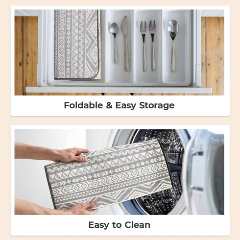 FRESHMINT Printed Dish Drying Mats 2 Pack, Absorbent Microfiber Kitchen Countertop Protector, Extra Large 18"x16"