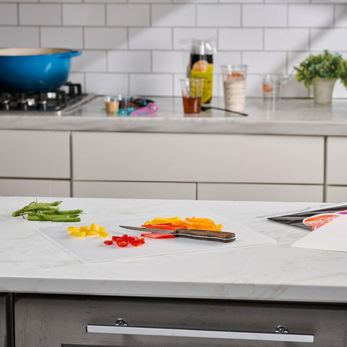 Disposable Cutting Board Sheets - 11"x14" Flexible Plastic Mats (8 Pack)