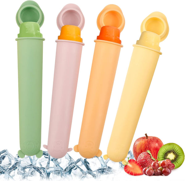 haakaa Food Grade Silicone Ice Pop Mould With Lids BPA Free Reusable