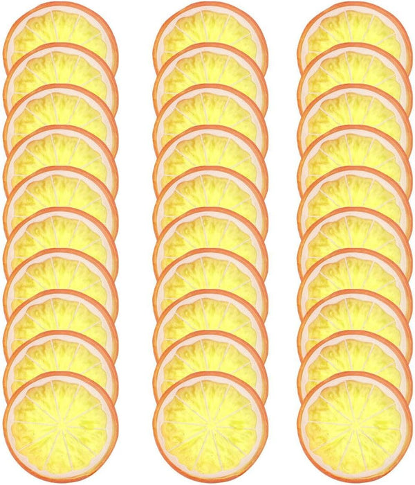 30 PCS Artificial Lemon Slices, Simulation Plastic Fake Fruit for Home Kitchen Table Party Decor