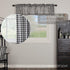 VHC Brands Annie Buffalo Check Cotton Farmhouse Kitchen Curtains - Rod Pocket 16x72 Valance, Black