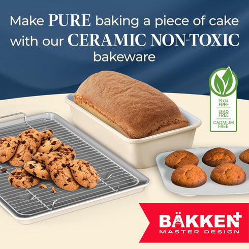 Square Cake Pan - Heavy-Duty Aluminized Steel with Non-Stick Ceramic Coating, Ideal Size for Baking