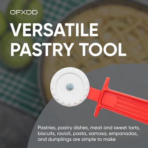 Pasta Cutter Wheel - Hand Ravioli Cutter - Dough Pastry Crimper for Baking - Fluted Pastry Cutter