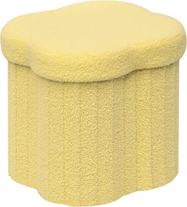 B FSOBEIIALEO Storage Ottoman Cube, Flowers Shaped Ottomans with Storage Foot Stool