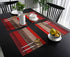 Vandarllin Christmas Red Brown Placemats, Set of 6 Retro Rustic Barn Wood Texture Stain Resistant Table Mats