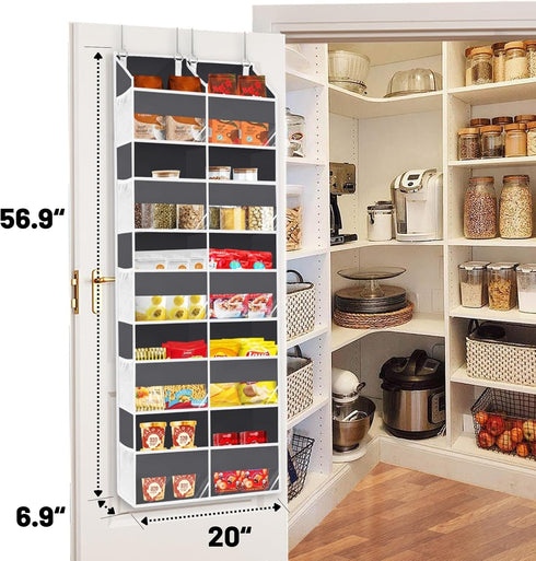 Over the Door Organizer 5 Tiers, Extra Large Storage with 10 Compartments, 50 lbs Capacity for Closet, Diaper Organizer