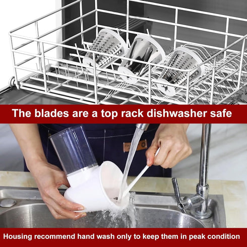 Updated Slicer/Shredder Attachments for KitchenAid Stand Mixers, Cheese Grater Attachment with 4 Blades