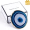 Yougoals Blue Agate Coasters 4"-3.5", Brazilian Geode Coasters with Gold Rim, Natural Gem Stone Cup Mat (1PK)