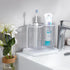 Toothbrush Holders with Drain Tray, 2 Slots Hanging Toothbrush and Toothpaste Holder Organizer Bathroom Caddy Countertop for Toothpaste, Razors, Electric Toothbrush - Clear by Heagoale