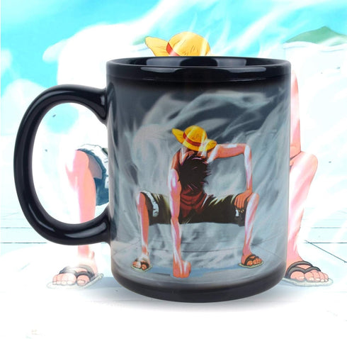 One Piece Luffy Changing Coffee Mug, Heat-Sensitive Reactive Ceramic Cup
