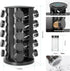 Black Countertop Rotating Spice Rack, Empty 20-Jars Revolving Organizer, 135 Spice Labels with Funnel Complete Set