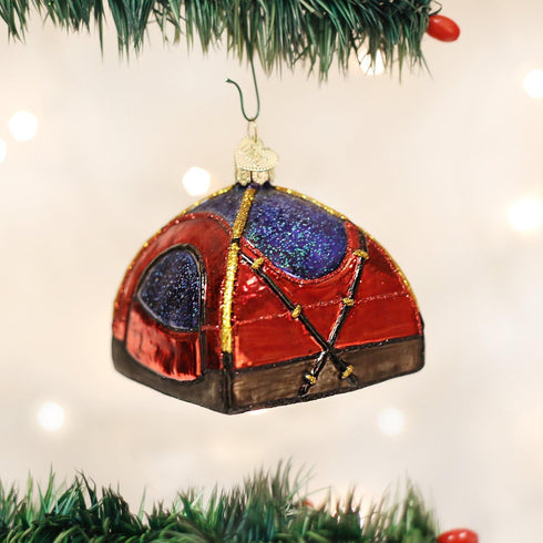 Old World Christmas Camping Outdoor Collection - Glass Blown Ornaments for Dome Tent Christmas Tree