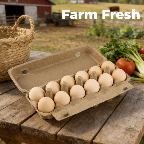 Oqtasy 50Pack 12 Count 2x6 Dozen Pulp Egg Cartons Bulk - Recycled Paper Egg Crates for Farmers Market, Home Kitchen