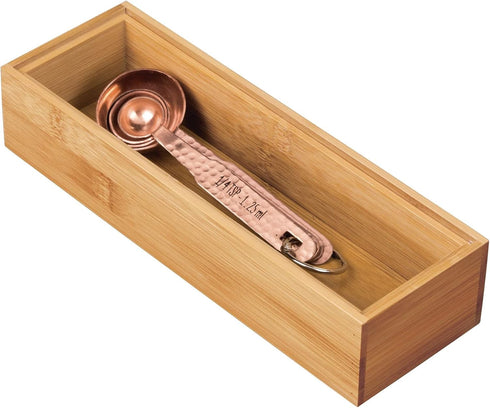 iDesign Bamboo Stackable Box, 3” x 9” x 2” Drawer Organizer