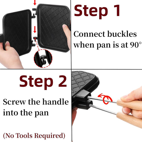 Hot Sandwich Maker, Non-stick Grilled Panini Maker with Handle, Stovetop Camping Sandwich Toaster Aluminum Flip Pan for