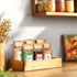 4 oz 6Pcs Set, ComSaf Glass Spice Jars with Label, Empty Spice Containers with Bamboo Lids, Square Seasoning Containers