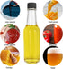 12 5 oz/ 150 ml pcs Hot Sauce Glass Bottles with Leak Proof Screw Cap,Orifice Reducer Dripper Insert, Clear Oil Bottle
