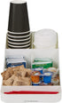 Mind Reader Coffee Condiment Storage Organizer, 7 Compartment for Cups, Lids, Sugars, Stirrers, White