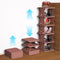 Shoe Rack, 6 Tier Shoe Organizer Fake Wood Pattern, Foldable Small Shoe