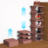 Shoe Rack, 6 Tier Shoe Organizer Fake Wood Pattern, Foldable Small Shoe