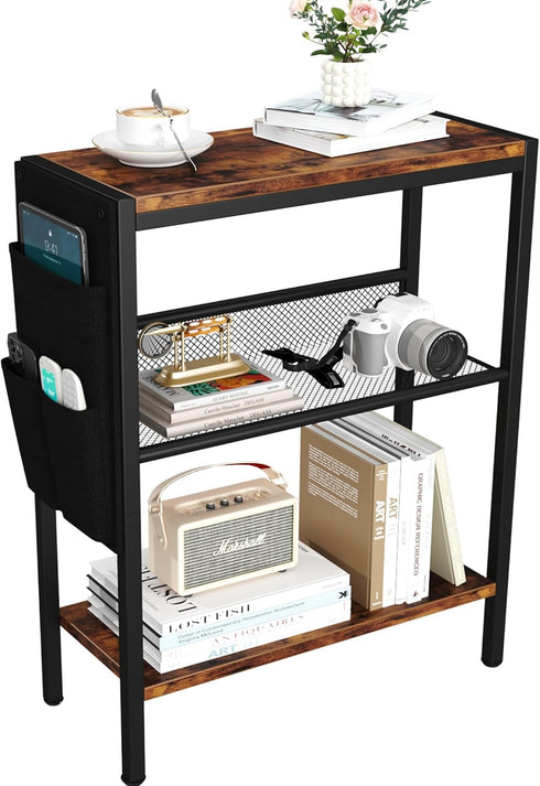 Yusong Small Narrow Side Table for Small Spaces, Slim End Table with