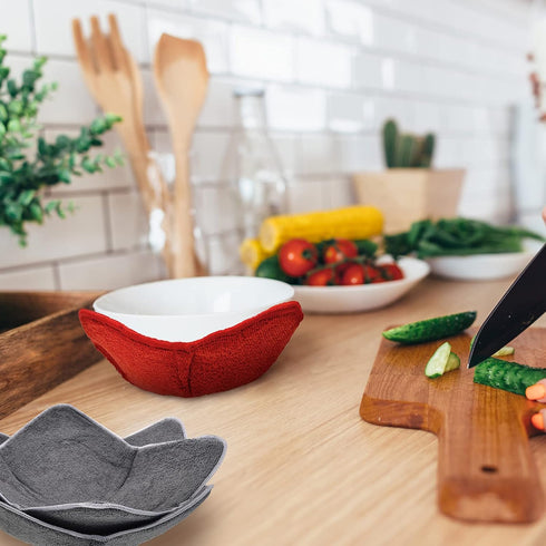 4 Pieces Microwave Bowl Holders Cozy Small Bowls Potholders for Hot Plate Food Temperature Holder for Home Kitchen