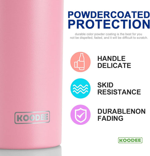 20 oz Tumbler(4 Pack) koodee Stainless Steel Skinny Double Wall Insulated Water Tumbler Cup with Lids, Straws and Straw