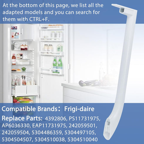 AMI PARTS 5304486359 Refrigerator Door Handle (Left) for Fri-gidaire, Replaces 242059501, 242059504