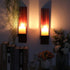 OwnMy Set 2 of Wooden Wall Candle Sconces Rustic Wall Mount Wooden Pillar Candle Sconces, Brown Farmhouse Wall Candle