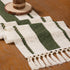 MLMW 40 inches Boho Table Runner Olive Green&Ivory Small Coffee Table Runner Rustic Macrame Woven Table Runners Short