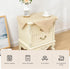 2 Pack 24x24 Inch Wolkemer Small Square Beige Tablecloth Washable Fabric Table Cover for Nightstand End Bedside Table