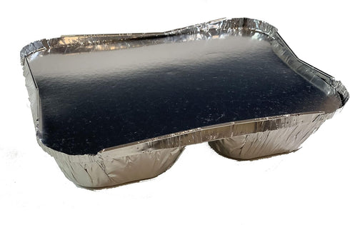 Disposable Aluminum Foil Tray with Paper Board Lids, Pack of 20 Sets, 3 Compartment Foil Pan