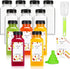 Leaflai Plastic Juice Bottles with Caps 12 Pack -12oz Reusable Juicing Containers with