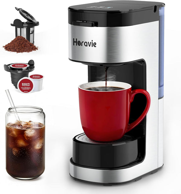 Horavie Single Serve Coffee Maker, Hot and Iced Coffee Maker for K