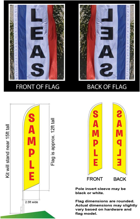 15ft Set Lobster Seafood Feather Flag Kit with Ground Stake - Outdoor Advertising Swooper Banner Flag for Businesses