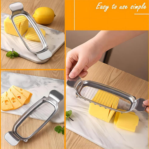 ADULLPONY Butter Slicer Cutter,Cheese Cutters for Block Cheese, Butter Slicer for Butter Squares, Stainless Steel