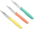 Arcos Paring Knife Set, 3 Pieces, 4 Inch Stainless Steel, Colorful Kitchen Knives, Orange, Yellow, Blue