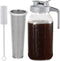 Cold Brew Coffee Maker Pitcher, 64 Oz Heavy Duty Glass Mason Jar with Stainless Steel Filter for Iced Coffee