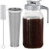 Cold Brew Coffee Maker Pitcher, 64 Oz Heavy Duty Glass Mason Jar with Stainless Steel Filter for Iced Coffee