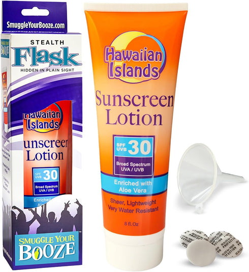 Smuggle Your Booze SPF30 Sunscreen Tube Bottles for Cruise - 10oz Leak-Proof Fake Hidden Plastic