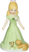 Enesco Growing Up Girls “Blonde Age 7” Porcelain Figurine, 4.5”, Golden, Green, Pink