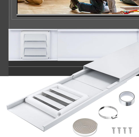 GCGOODS Dryer Vent Window Kit for 4 Inch Dryer Hose, Adjustable Kit with Cover and Universal Sealing Panels