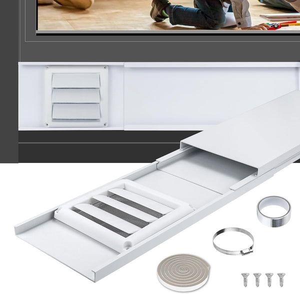 GCGOODS Dryer Vent Window Kit for 4 Inch Dryer Hose, Adjustable Kit with Cover and Universal Sealing Panels