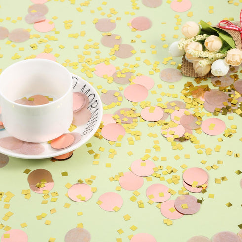Round Tissue Paper Table Confetti Dots for Wedding Birthday Party Decoration, 1.76 oz (Rose Gold)