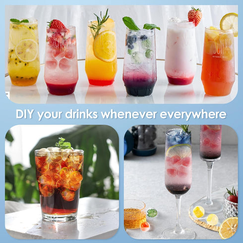 Round Ice Cube Tray with Lid & Bin, Ice Ball Maker Mold for Freezer, Makes 66PCS Sphere Ice Cubes