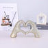 Heart Hand Sculpture, Champagne Gold Home Decor Aesthetics for Shelves on Coffee Table Dining Table Centerpiece